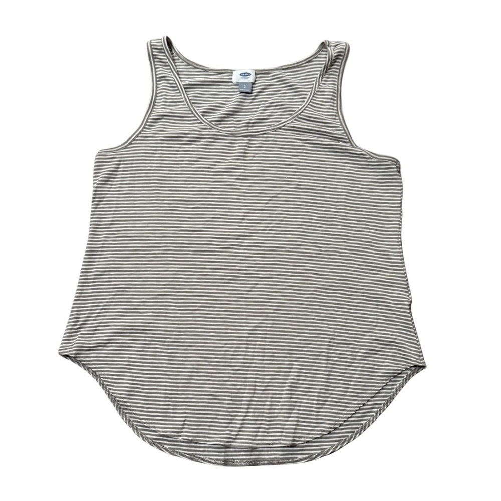Old Navy Green and White Striped Tank Top Size Large Women’s Flowy Top